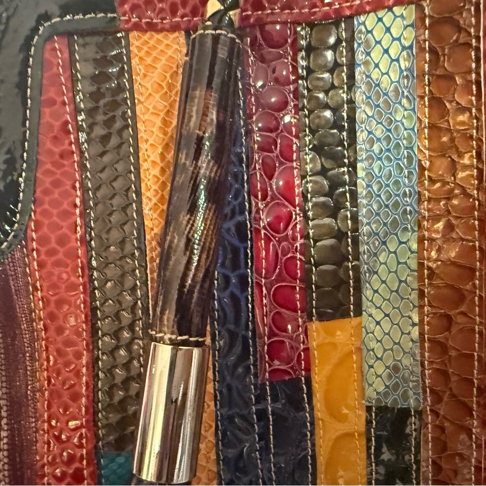 Source Unknown Multicolor Patchwork Shoulder Bag - image 4